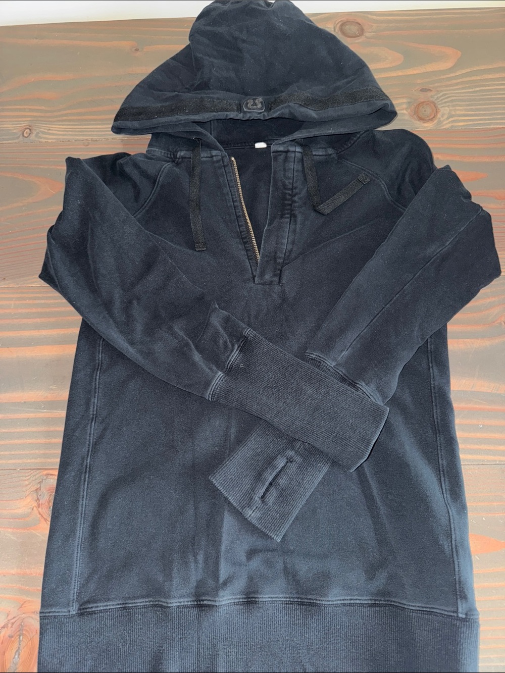 lululemon athletica Black Half-Zip Hooded Sweater